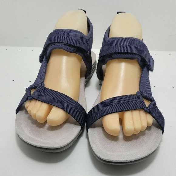 𝅺EASY Spirit Selocke Womens Size 8M Dark Blue Adjustable Strappy Nylon Sandals - Picture 3 of 10